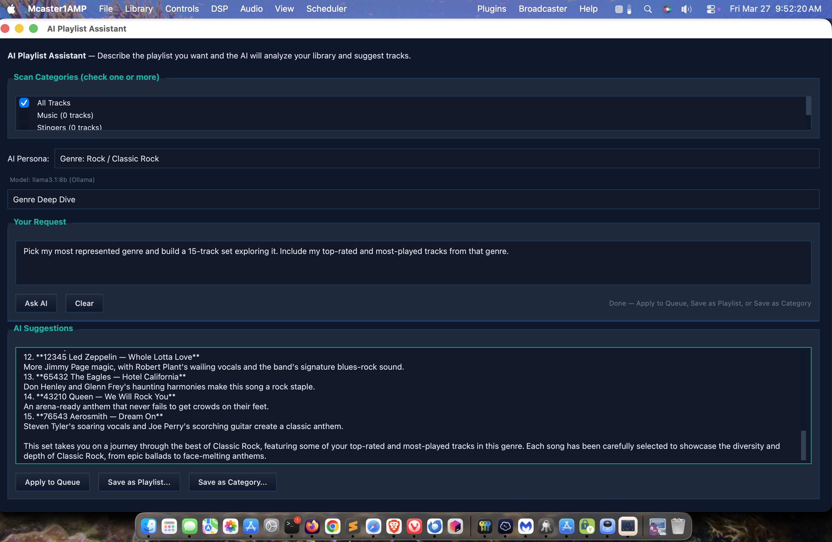 AI Playlist Assistant with generated results
