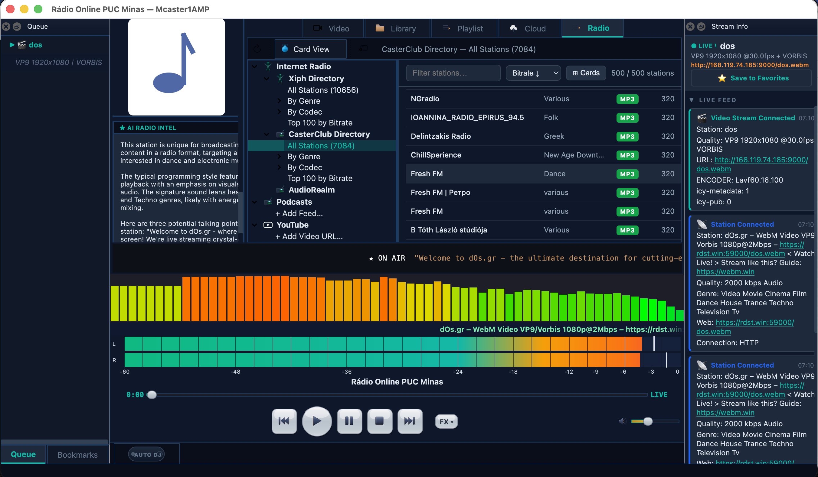 CasterClub radio directory card view